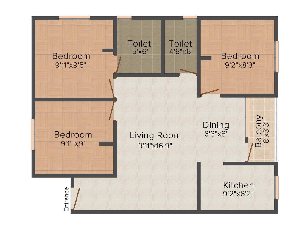 Annai Arisha (3BHK+2T (840 sq ft) 840 sq ft)