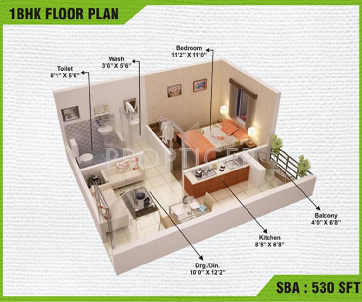 Om Swastik Estcon Pvt Ltd Platinum Paradise (1BHK+1T (530 sq ft) 530 sq ft)