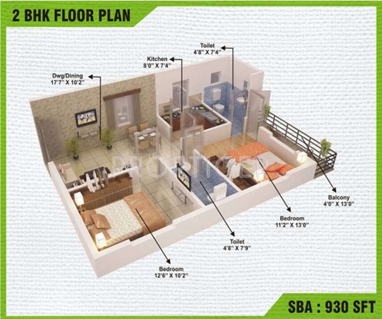 Om Swastik Estcon Pvt Ltd Platinum Paradise (2BHK+2T (930 sq ft) 930 sq ft)