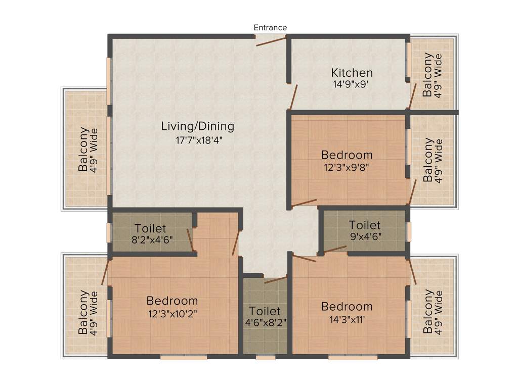 Nanu Sapana Raj Valley (3BHK+3T (1,593 sq ft) 1593 sq ft)