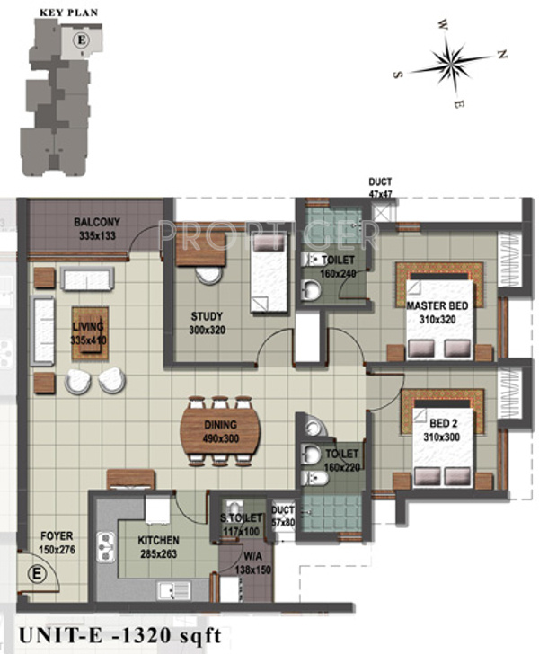 Sreerosh Midtown (2BHK+2T (1,320 sq ft) 1320 sq ft)