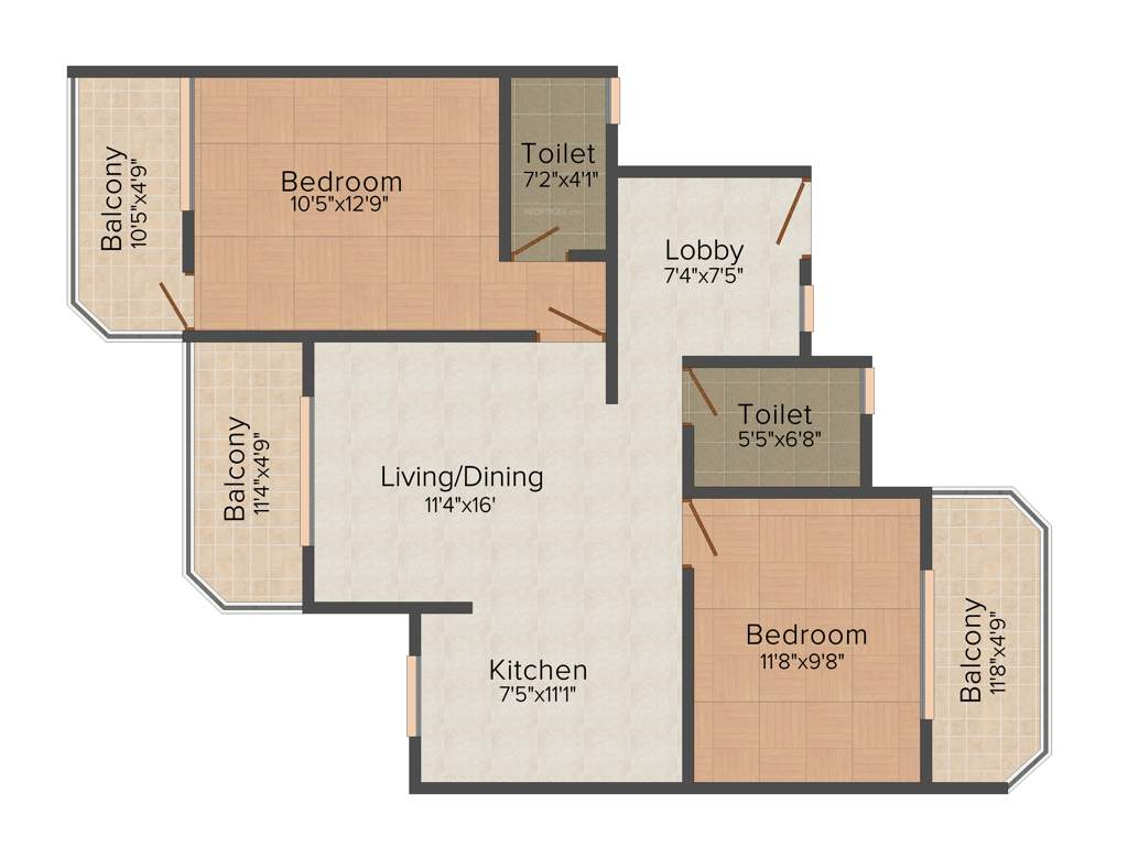 Nanu Sapana Sagar (2BHK+2T (1,025 sq ft) 1025 sq ft)