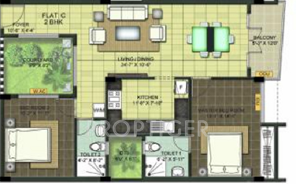 Ramaniyam Chaitanya (2BHK+2T (1,111 sq ft) 1111 sq ft)
