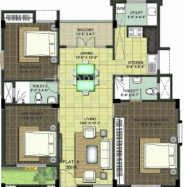 Ramaniyam Chaitanya (3BHK+3T (1,312 sq ft) 1312 sq ft)