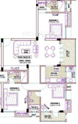 Ramaniyam D 105 (3BHK+2T (1,516 sq ft) 1516 sq ft)