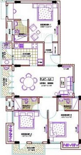 Ramaniyam D 106 (3BHK+3T (1,490 sq ft) 1490 sq ft)