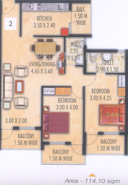 Devashri Gopika Vihar (2BHK+2T (1,262 sq ft) 1262 sq ft)