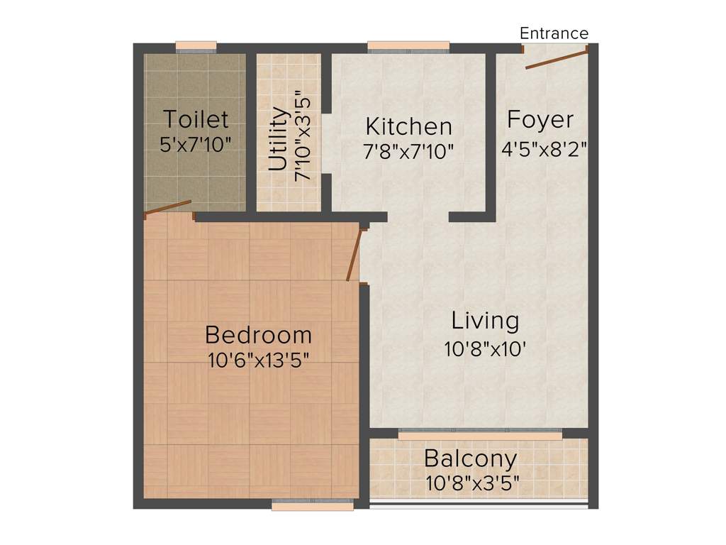 KSR Basil Apartments (1BHK+1T (625 sq ft) 625 sq ft)