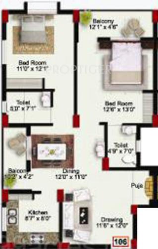 C World Mahima Tower (2BHK+2T (1,230 sq ft) 1230 sq ft) C World Mahima Tower (2BHK+2T (1,230 sq ft) 1230 sq ft)