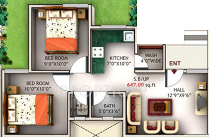 Axon My Town (2BHK+2T (647 sq ft) 647 sq ft)