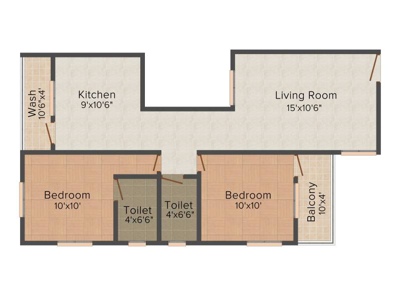 Kolbaswami Residency (2BHK+2T (860 sq ft) 860 sq ft)