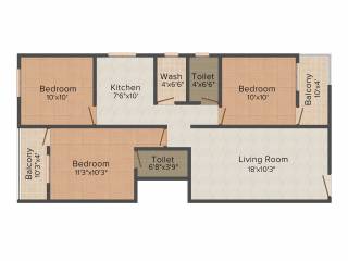 Kolbaswami Residency (3BHK+2T (1,045 sq ft) 1045 sq ft) Kolbaswami Residency (3BHK+2T (1,045 sq ft) 1045 sq ft)