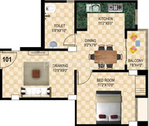 Sunrise Moti Apartment (1BHK+1T (680 sq ft) 680 sq ft)