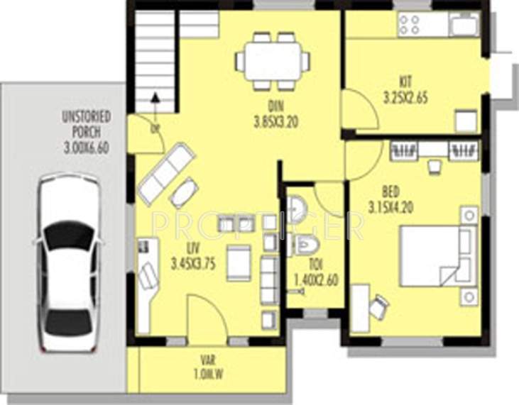 Nanu Sapana Symphony (3BHK+3T (1,025 sq ft) 1025 sq ft)