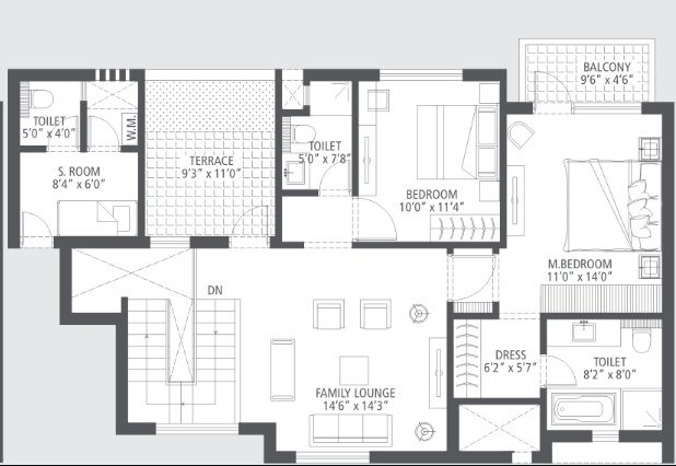  the views Floor Plan Upper Level Duplex Plan