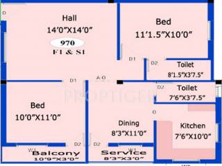 ARRR Balaiya Garden (2BHK+2T (970 sq ft) 970 sq ft) ARRR Balaiya Garden (2BHK+2T (970 sq ft) 970 sq ft)