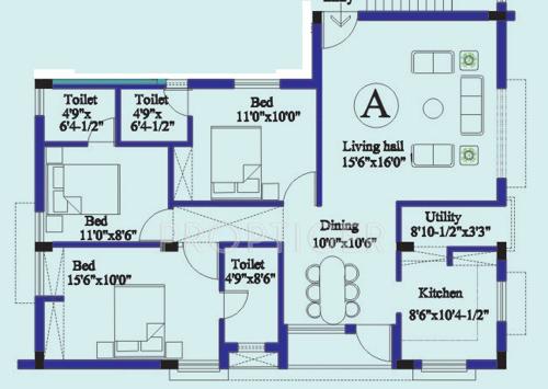 Kirthika Elite Enclave (3BHK+3T (1,350 sq ft) 1350 sq ft)