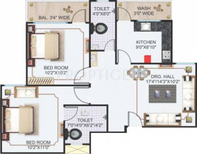 Sheetalnath Dham (2BHK+2T (895 sq ft) 895 sq ft)