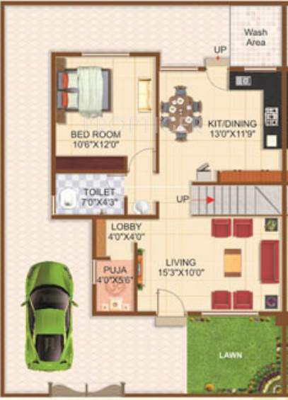 Vidarbha Hingna Town (3BHK+3T (1,330 sq ft) + Pooja Room 1330 sq ft)