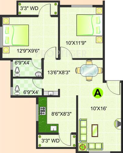 Vidarbha Lily (2BHK+2T (1,050 sq ft) 1050 sq ft) Vidarbha Lily (2BHK+2T (1,050 sq ft) 1050 sq ft)