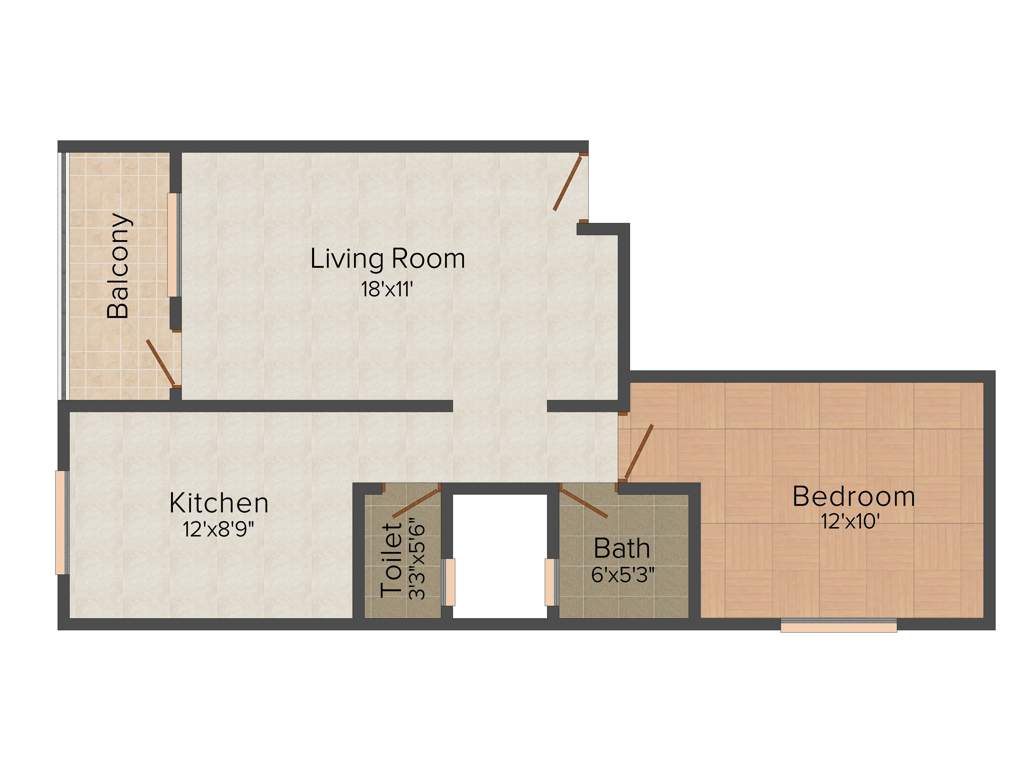 Dales Radheya (1BHK+2T (725 sq ft) 725 sq ft)