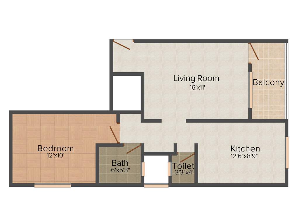 Dales Radheya (1BHK+2T (750 sq ft) 750 sq ft)