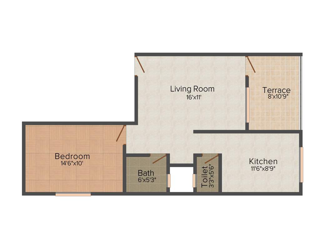 Dales Radheya (1BHK+2T (790 sq ft) 790 sq ft)