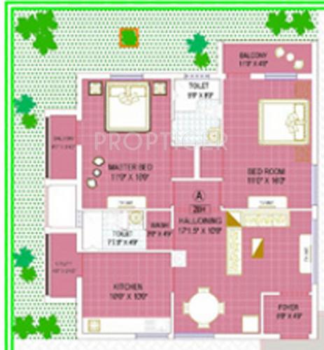 Kirthika Temple View Apartment (2BHK+2T (1,274 sq ft) 1274 sq ft)