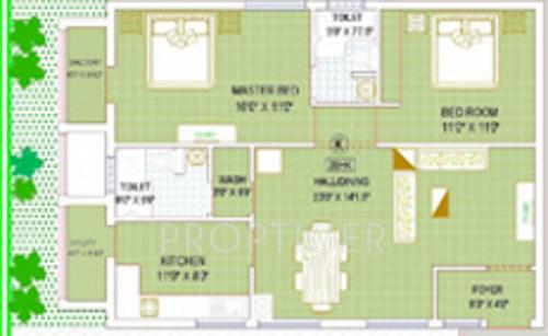 Kirthika Temple View Apartment (2BHK+2T (1,360 sq ft) 1360 sq ft)