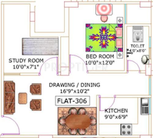 Niagaree Hurmat Complex (1BHK+1T (735 sq ft) + Study Room 735 sq ft) Niagaree Hurmat Complex (1BHK+1T (735 sq ft) + Study Room 735 sq ft)