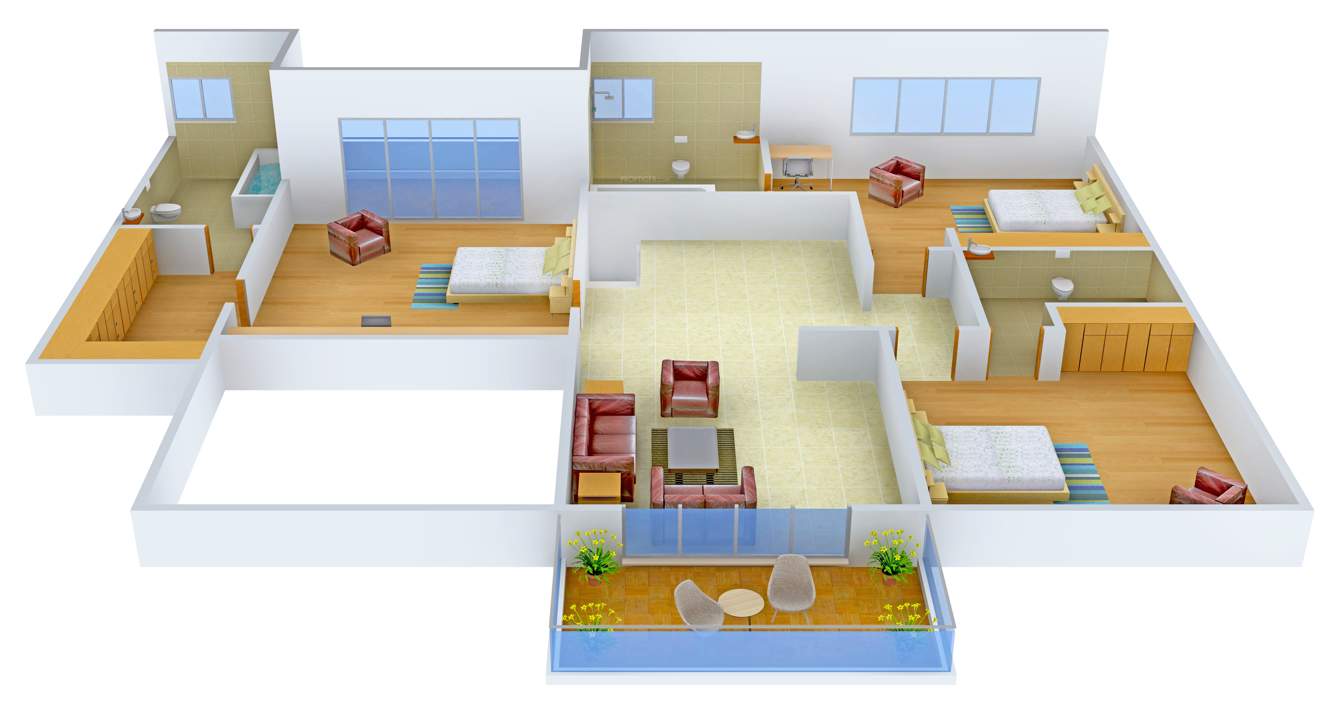 Prime Blue Waters (4BHK+4T (3,740 sq ft) + Servant Room 3740 sq ft)