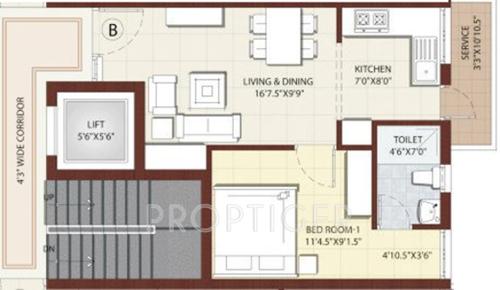 Kirthika Royal Residency (1BHK+1T (610 sq ft) 610 sq ft)
