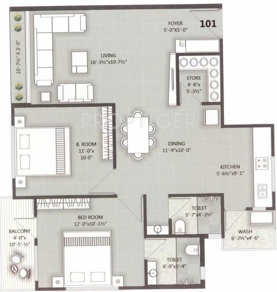 Maruti Sky View Heights (2BHK+2T (1,315 sq ft) 1315 sq ft)