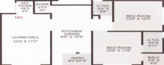 Mauly Coral Palace (2BHK+2T (1,170 sq ft) 1170 sq ft)