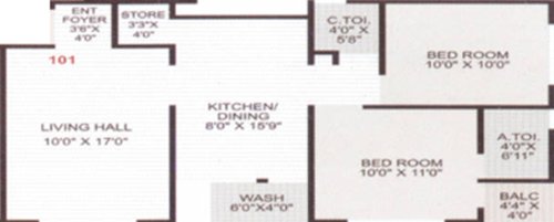 Mauly Coral Palace (2BHK+2T (1,170 sq ft) 1170 sq ft)