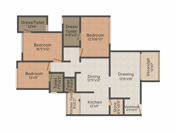 Aaryan Opulence (3BHK+3T (2,675 sq ft) 2675 sq ft)