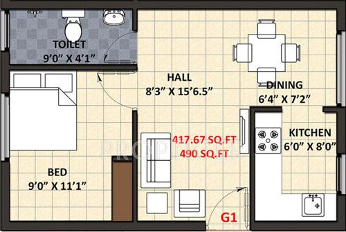 Annai Adarsha (1BHK+1T (490 sq ft) 490 sq ft) Annai Adarsha (1BHK+1T (490 sq ft) 490 sq ft)