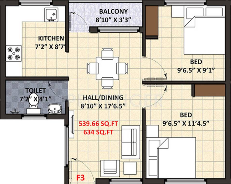 Annai Adarsha (2BHK+2T (634 sq ft) 634 sq ft) Annai Adarsha (2BHK+2T (634 sq ft) 634 sq ft)