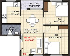 Annai Adarsha (2BHK+2T (634 sq ft) 634 sq ft) Annai Adarsha (2BHK+2T (634 sq ft) 634 sq ft)