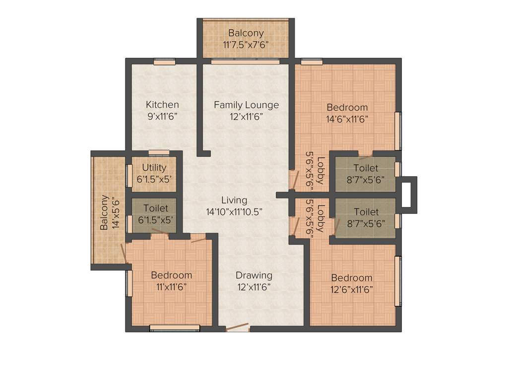 Gowra Green Living (3BHK+3T (1,929 sq ft) 1929 sq ft)