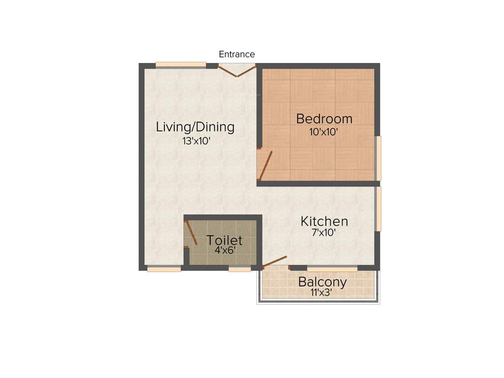 KJ Castle Homes (1BHK+1T (527 sq ft) 527 sq ft)