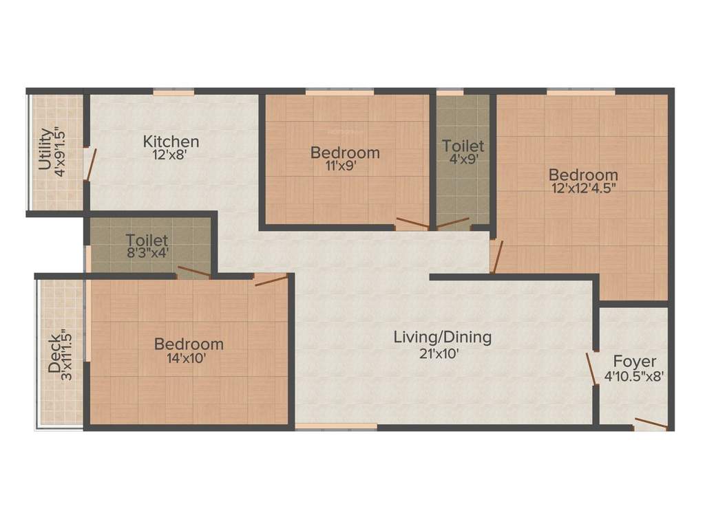 Colorhomes Castle (3BHK+2T (1,333 sq ft) 1333 sq ft)