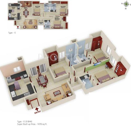 Promag Omkara (3BHK+3T (1,478 sq ft) 1478 sq ft) Promag Omkara (3BHK+3T (1,478 sq ft) 1478 sq ft)