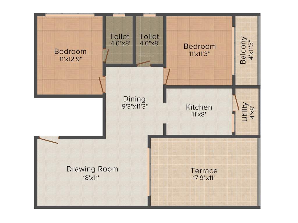 Abhijit Jayanti Mansion 9 (2BHK+2T (1,100 sq ft) 1100 sq ft)