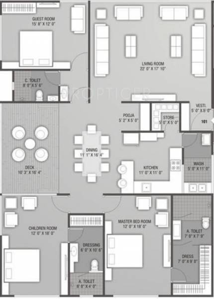 Imperial Blossom (3BHK+3T (3,390 sq ft) + Pooja Room 3390 sq ft) Imperial Blossom (3BHK+3T (3,390 sq ft) + Pooja Room 3390 sq ft)