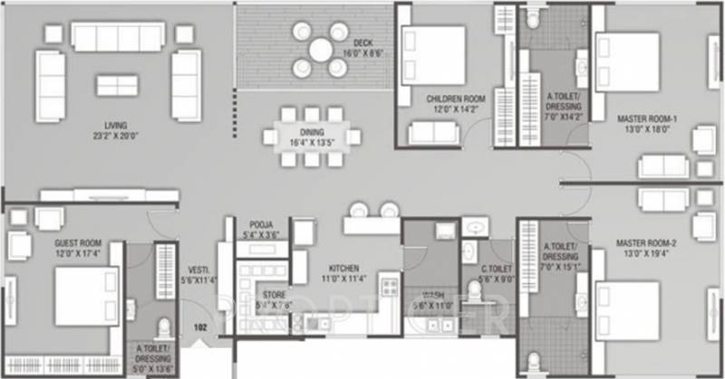 Imperial Blossom (4BHK+4T (4,017 sq ft) + Pooja Room 4017 sq ft)
