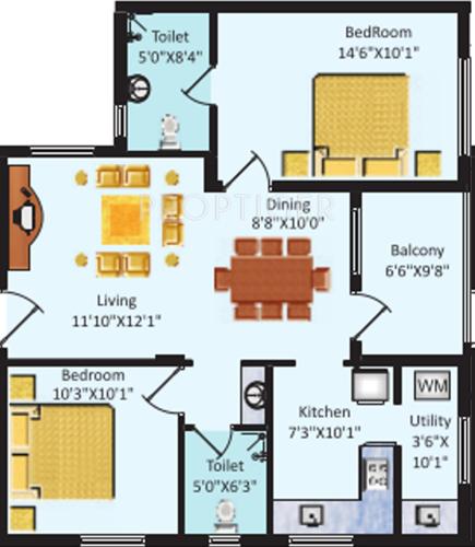 Sreevatsa Sri Lakshmi (2BHK+2T (1,026 sq ft) 1026 sq ft)