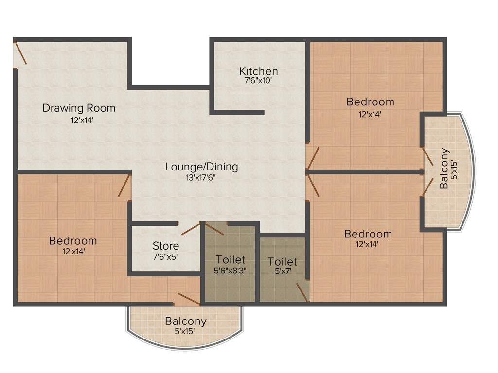 Sangam Sangam Enclave (3BHK+2T (1,475 sq ft) 1475 sq ft)