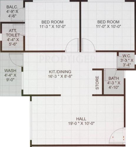 Vasudev Home (2BHK+2T (1,270 sq ft) 1270 sq ft)