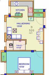 Annai Genesis Apartment (1BHK+1T (520 sq ft) 520 sq ft)